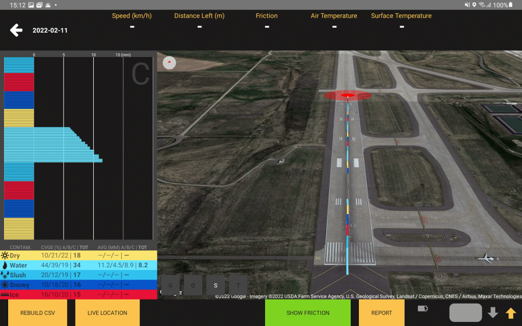 Contaminant measurement from runway